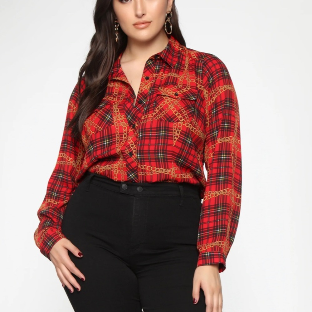 Red/Black plaid with Chains